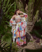 Rapsodia Floreale ruffle skirt with blouse and dupatta