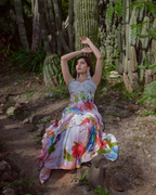 Vigna corset paired with ruffle skirt
