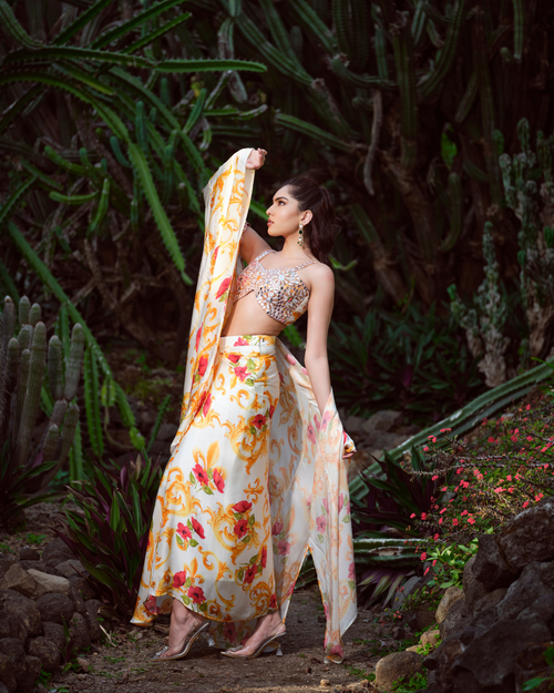 Calla Floreale cape set