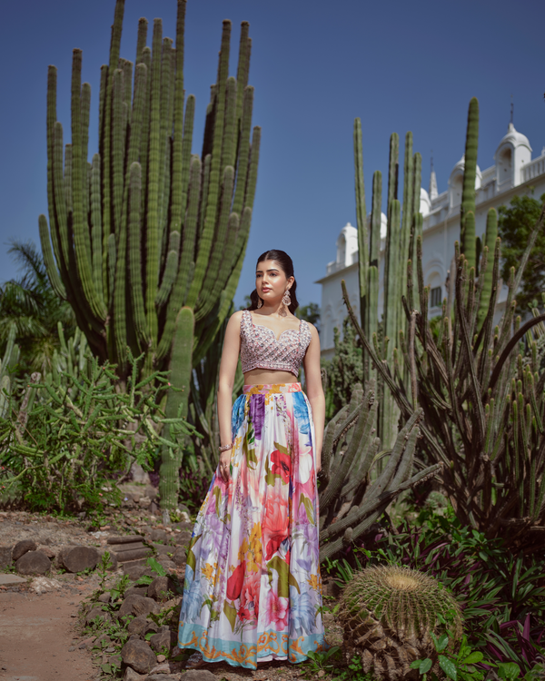 Aurora blouse paired with Floreale skirt