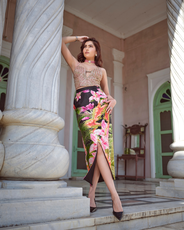 Giardino muse skirt with Fiore Antico corset