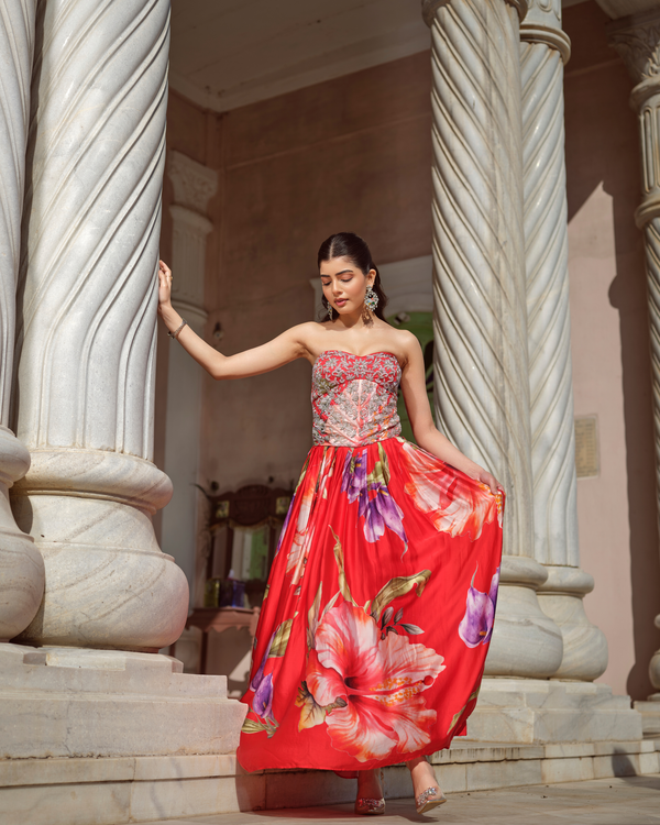 Floreale corset with flared Roseto skirt