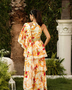 Ruffle Saree with Hand Embroidered Belt