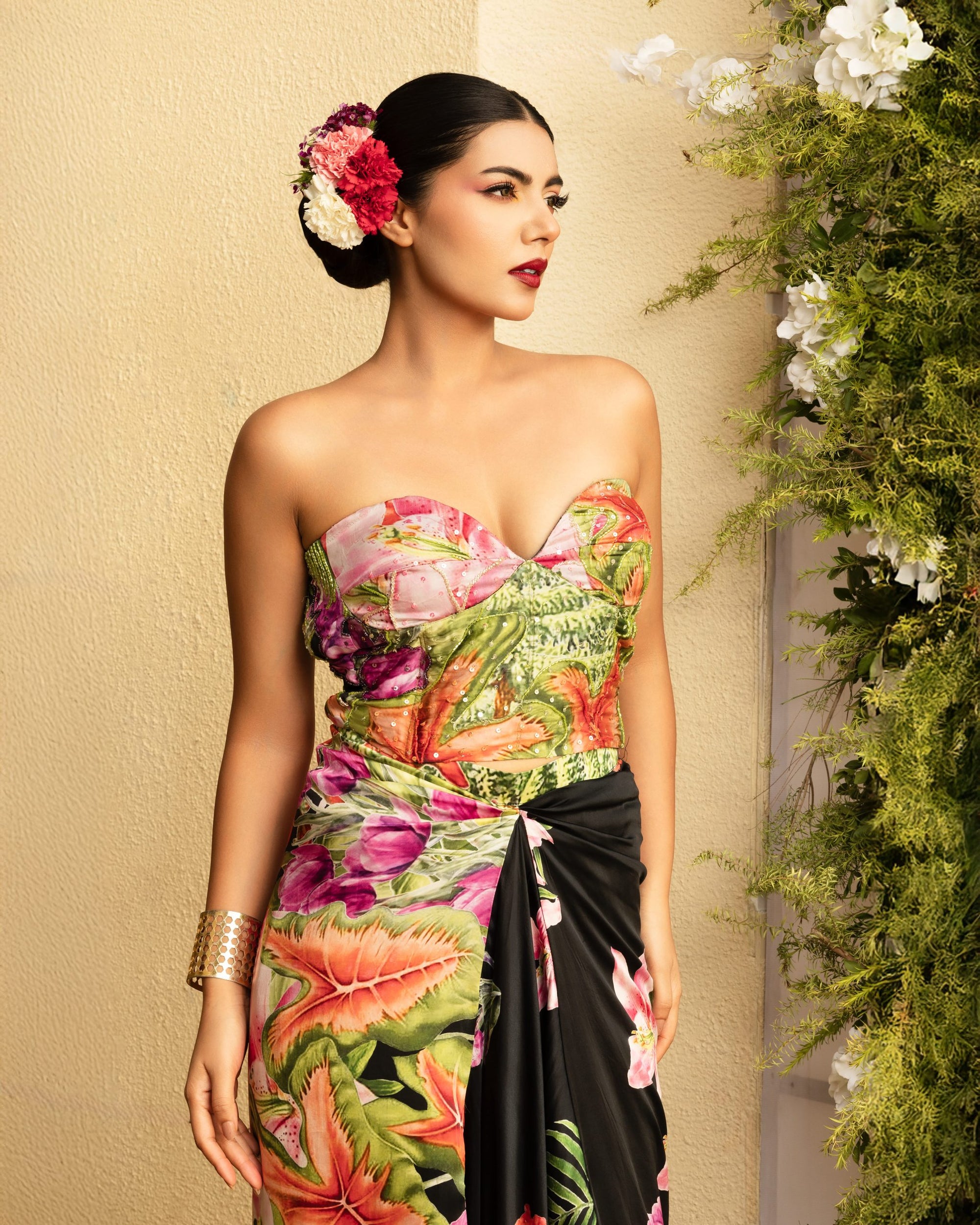 Hand Embroidered Corset with Dhoti