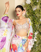 Statement Cape Set with Hand Embroidered Bralette