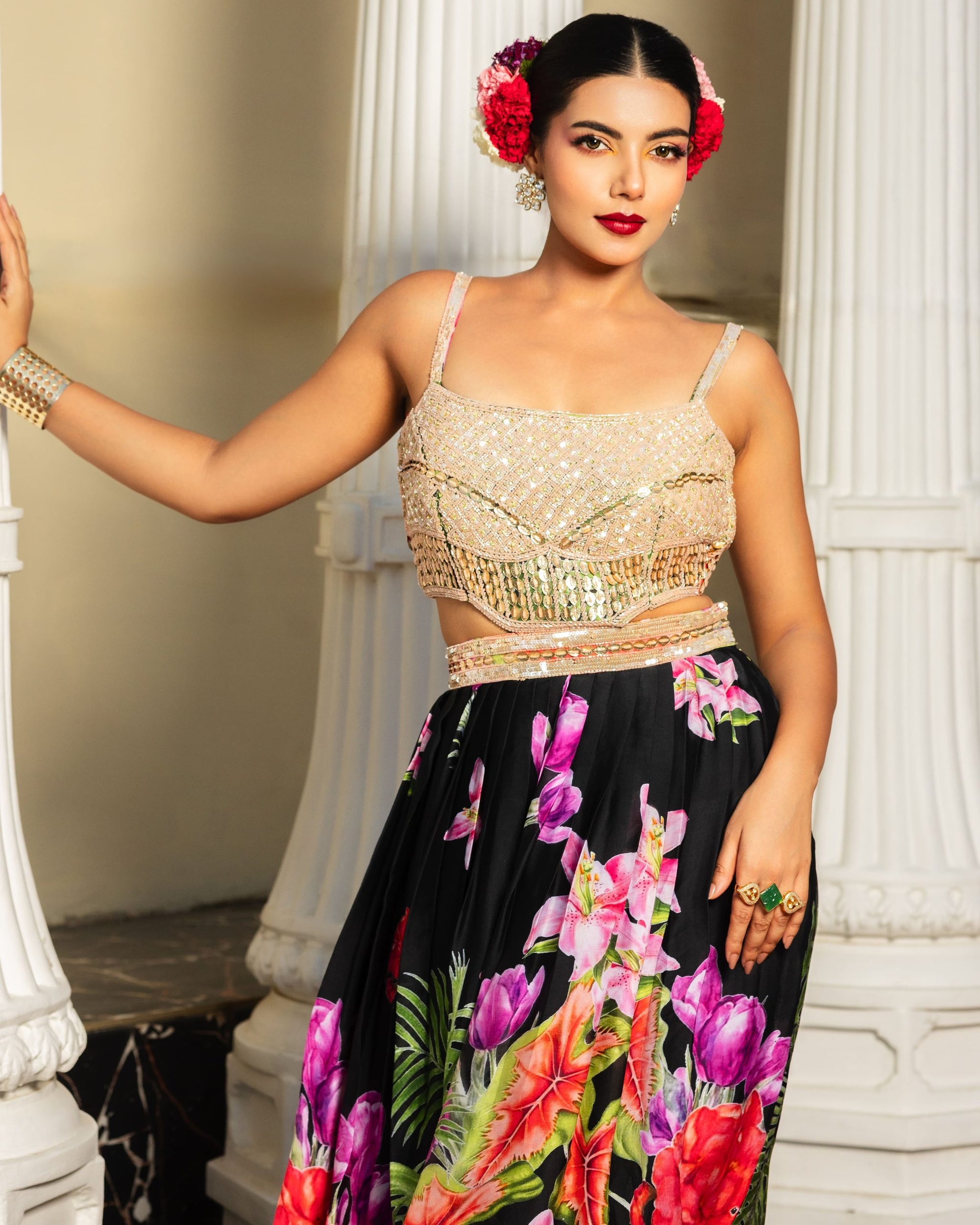 Hand Embroidered Cut Out Dress