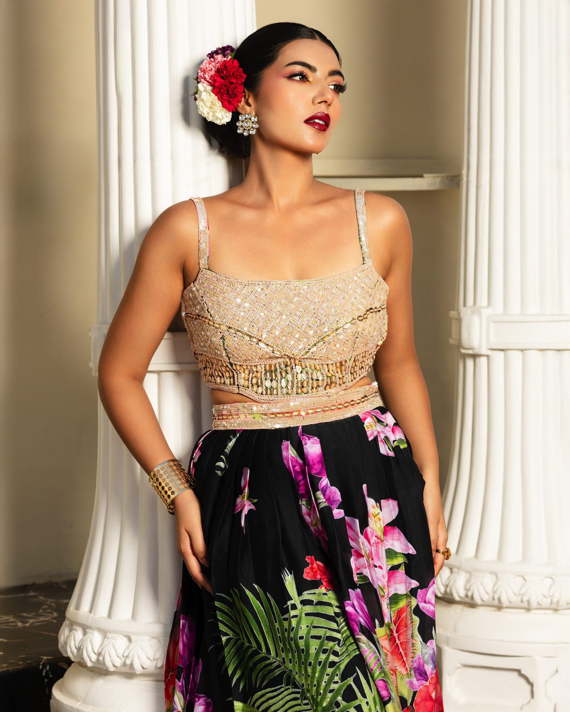 Hand Embroidered Cut Out Dress