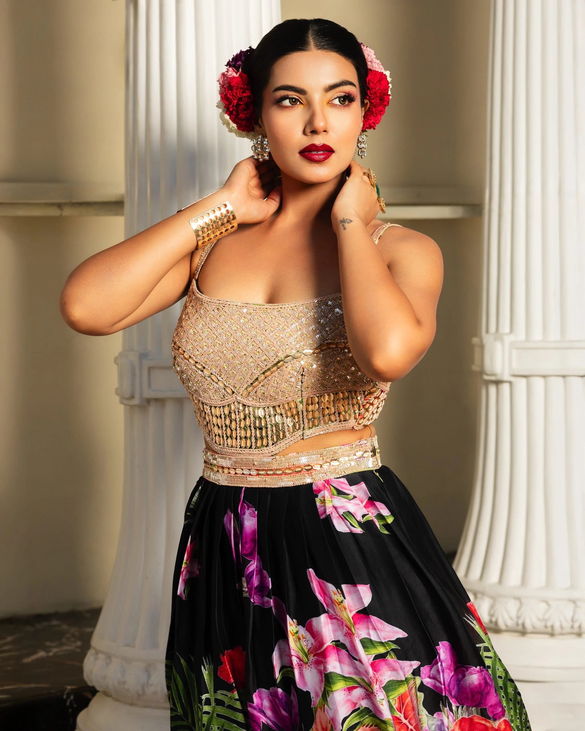 Hand Embroidered Cut Out Dress