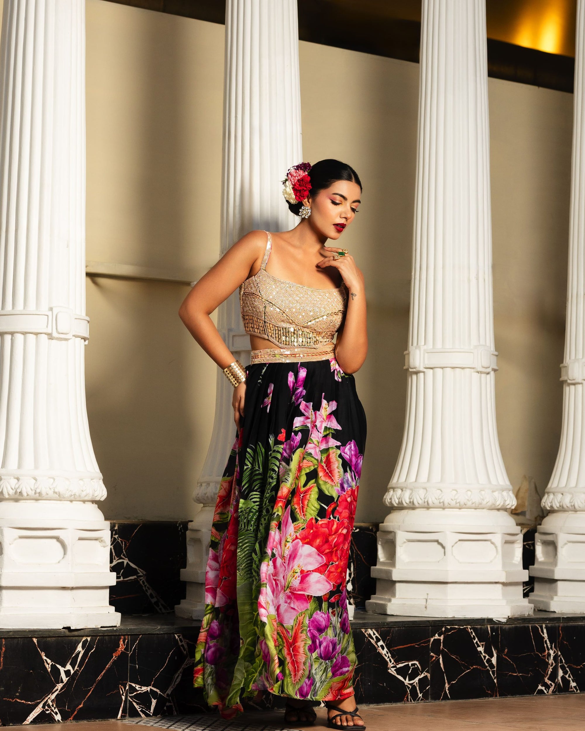 Hand Embroidered Cut Out Dress