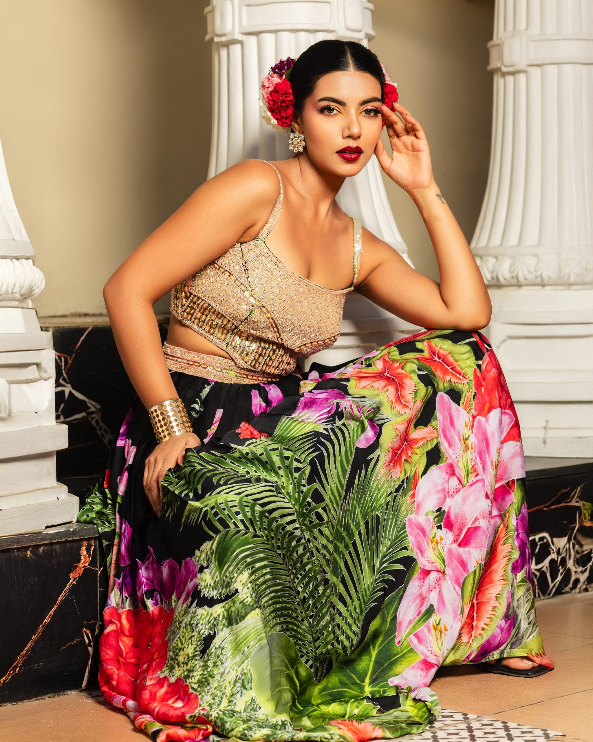 Hand Embroidered Cut Out Dress