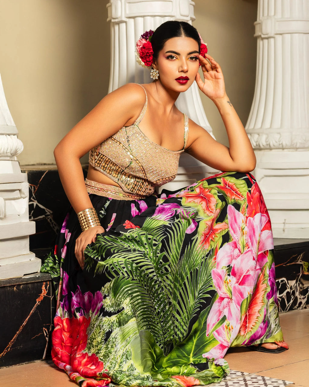 Hand Embroidered Cut Out Dress
