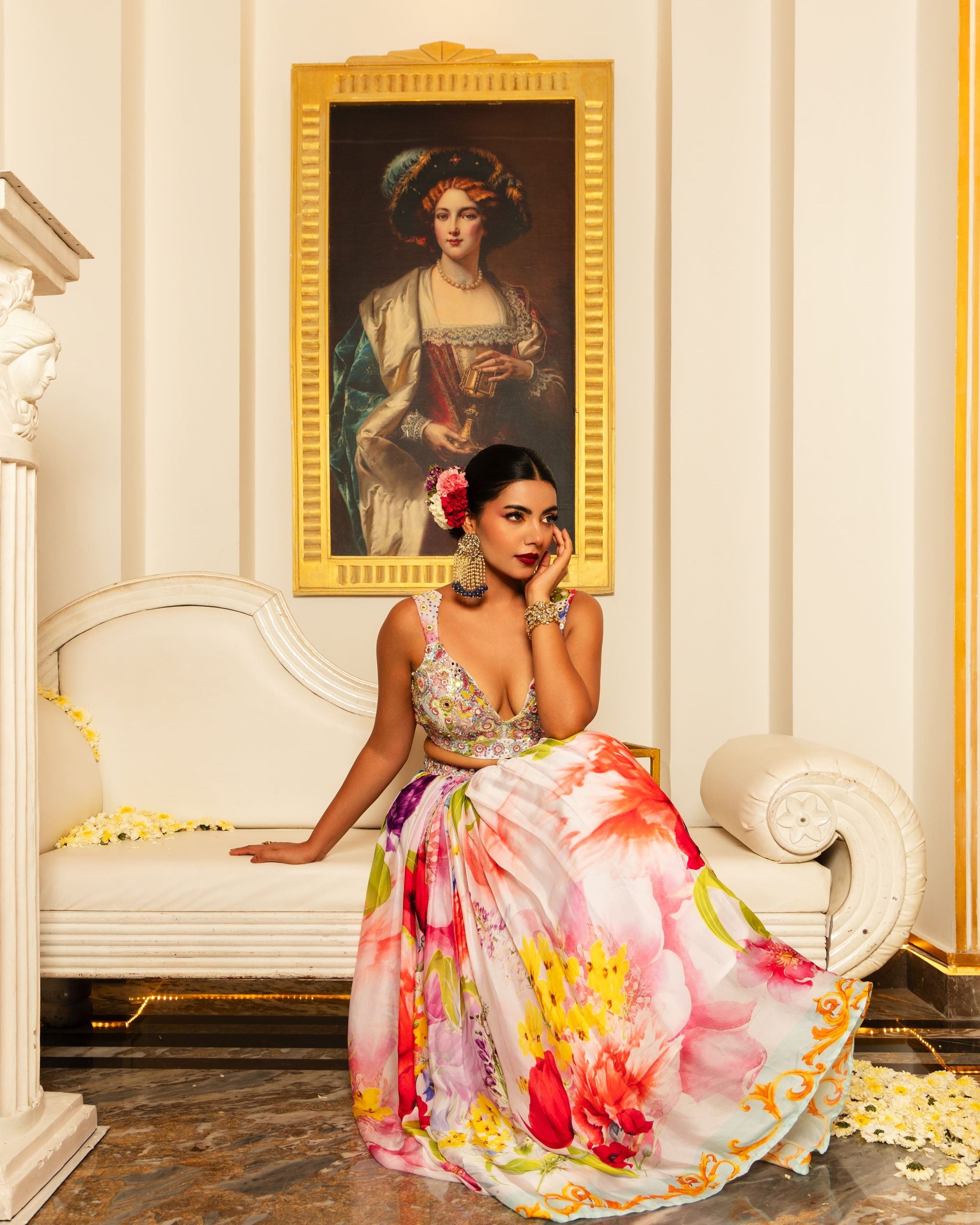 Exquisite Hand Embroidered Blouse Lehenga Set