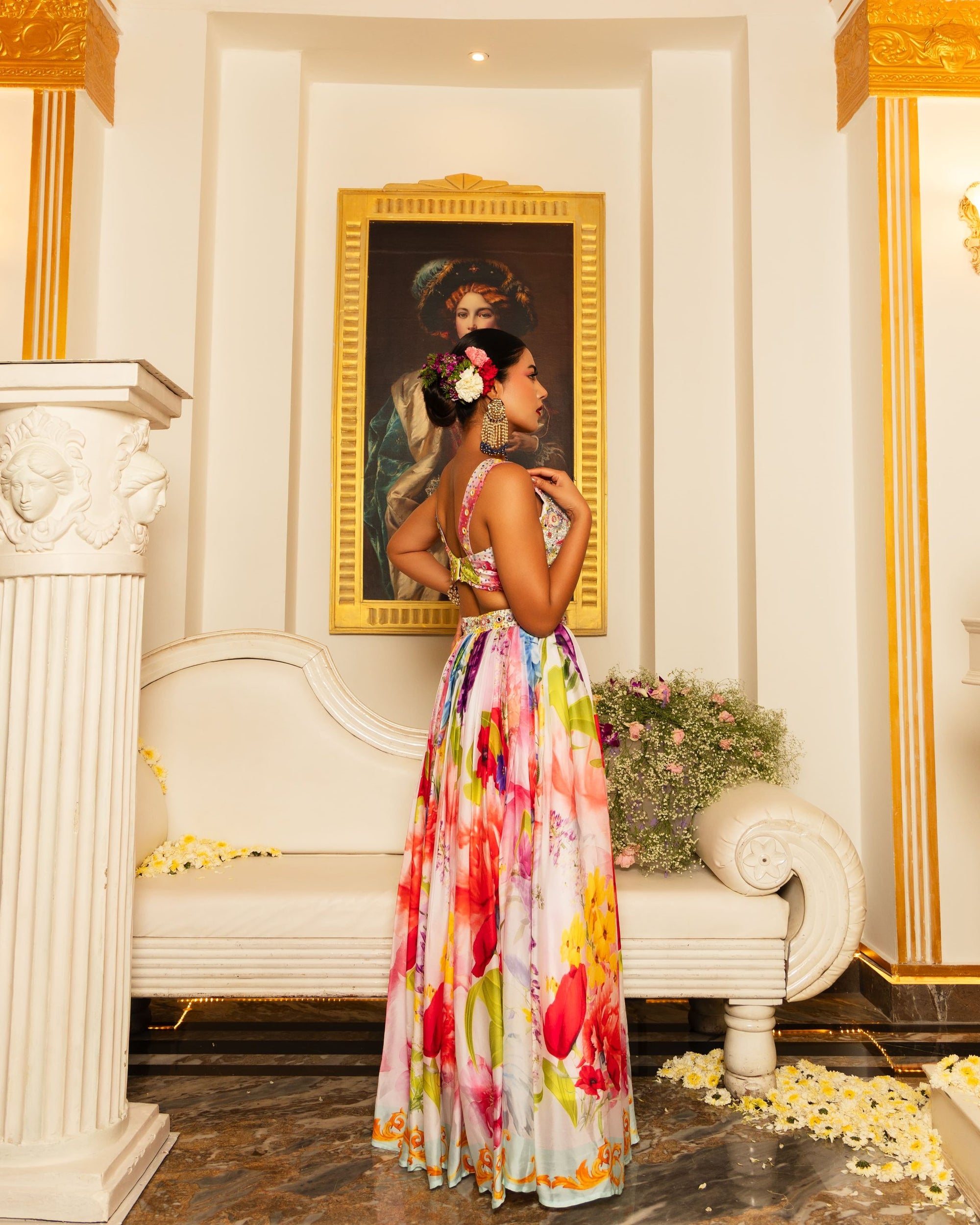 Exquisite Hand Embroidered Blouse Lehenga Set