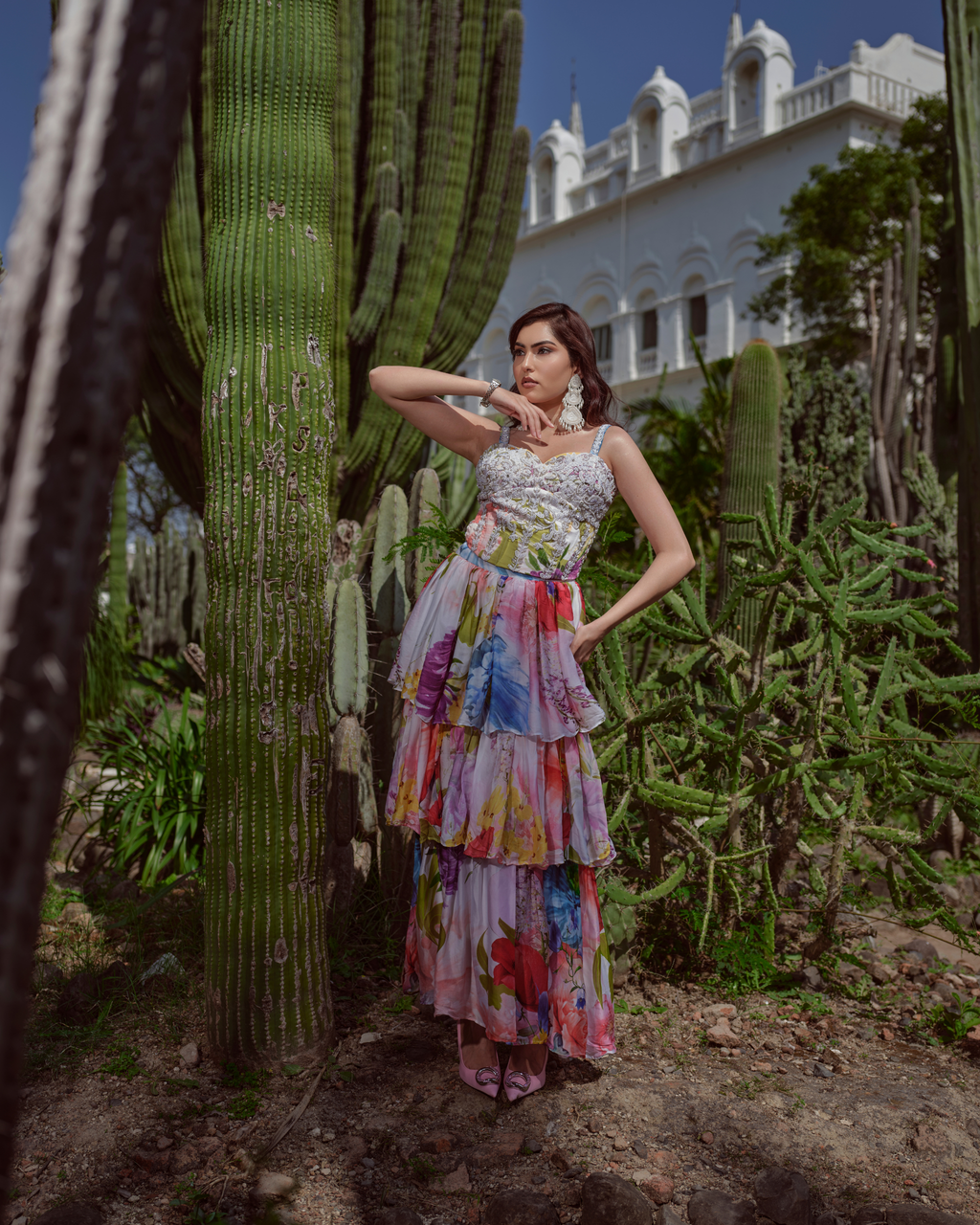 Vigna corset paired with ruffle skirt