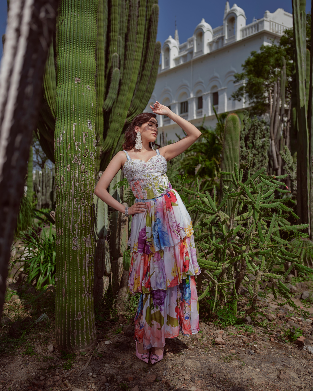 Vigna corset paired with ruffle skirt
