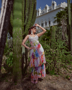 Vigna corset paired with ruffle skirt