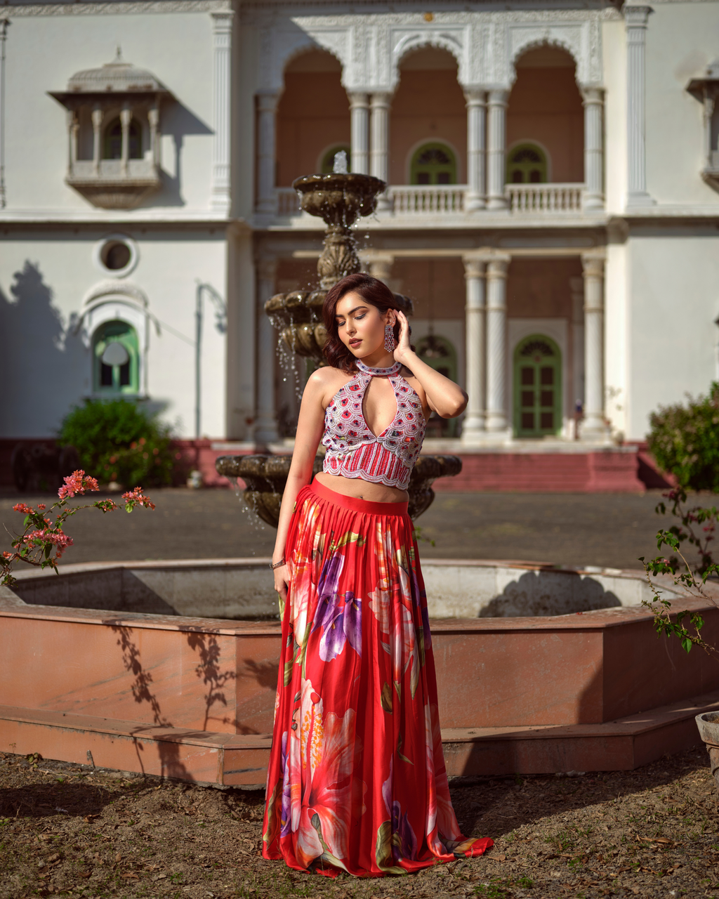 Stile floreale corsetteria paired with Roseto skirt