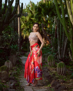 Aureo drape skirt with cape and Firenze bustier