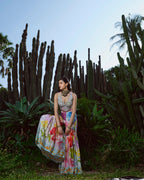 Fior di vento garara set with hand embroidered blouse